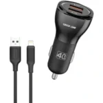 شارژر فندکی خودرو گرین لاین Dual QC3.0 40W –همراه با کابل