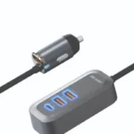 شارژر فندکی خودرو گرین لاین سه‌گانه QC & PD 100W – مشکی