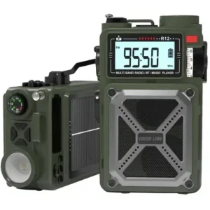 پاوربانک خورشیدی و اسپیکر بلوتوث و رادیو گرین لاین Green Lion Vintage Solar Pro Radio