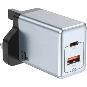 شارژر دیواری گرین لاین سری Premium مدل GNPD20W2UKGY با دو پورت 20 وات